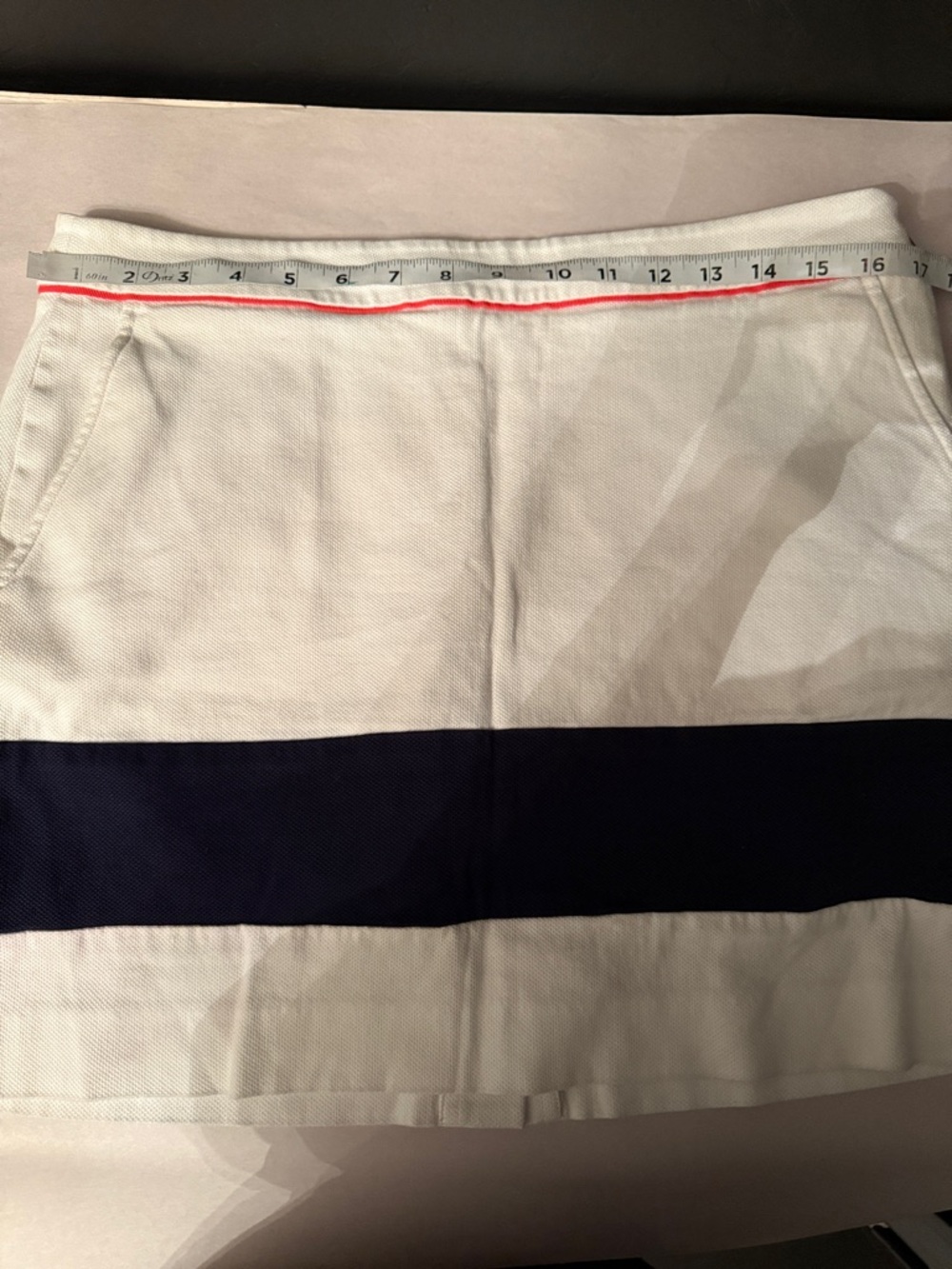 Polo Golf Ralph Lauren White women  Mini Skort  Navy Stripe and Pink Accent Sz:8 - Picture 12 of 13